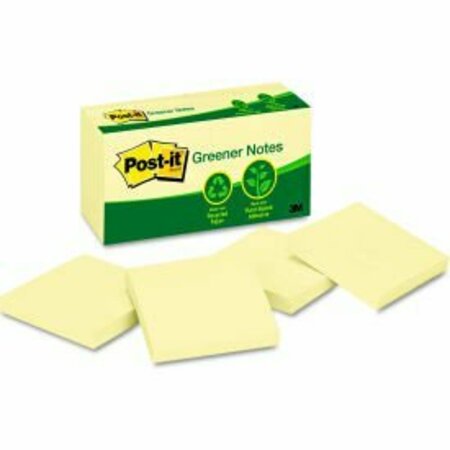3M Post-it Notes, Original, 3inx3in, 100 Sh/PD, 12/PK, Canary YW; NOTE, POST-IT, RCYC, 3X3, 12PK 654RPYW